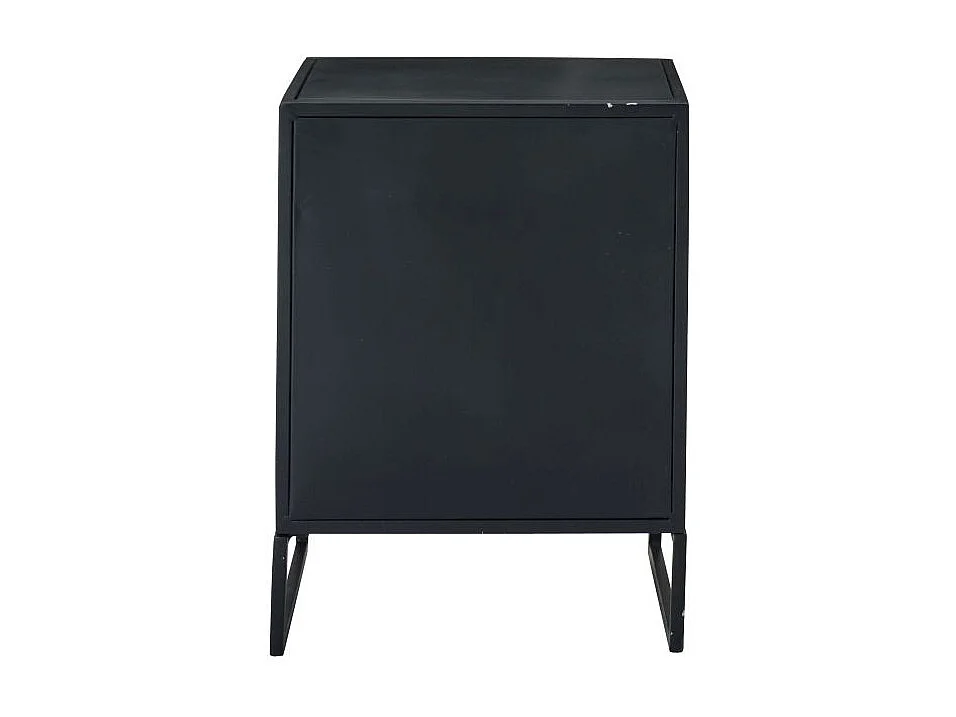 Table de Chevet Avec Porte "Rickey" 59cm Noir & Naturel