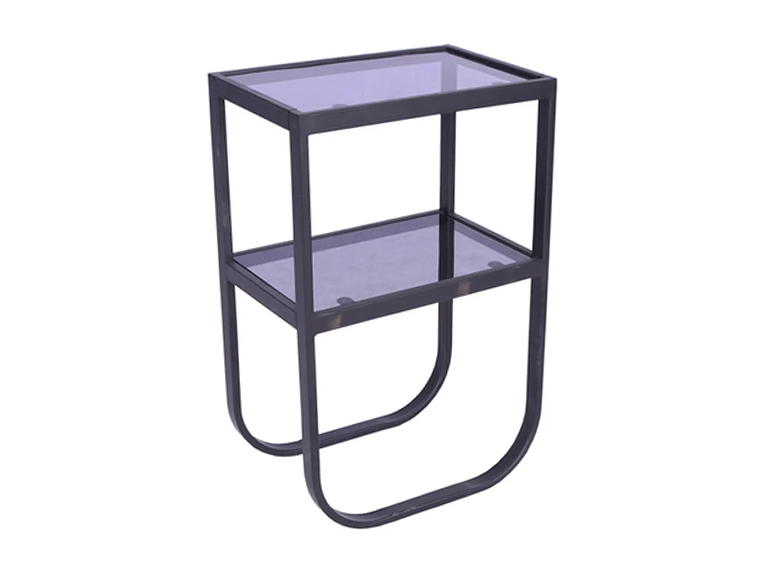 Table de Chevet en Verre "Rocker" 70cm Noir