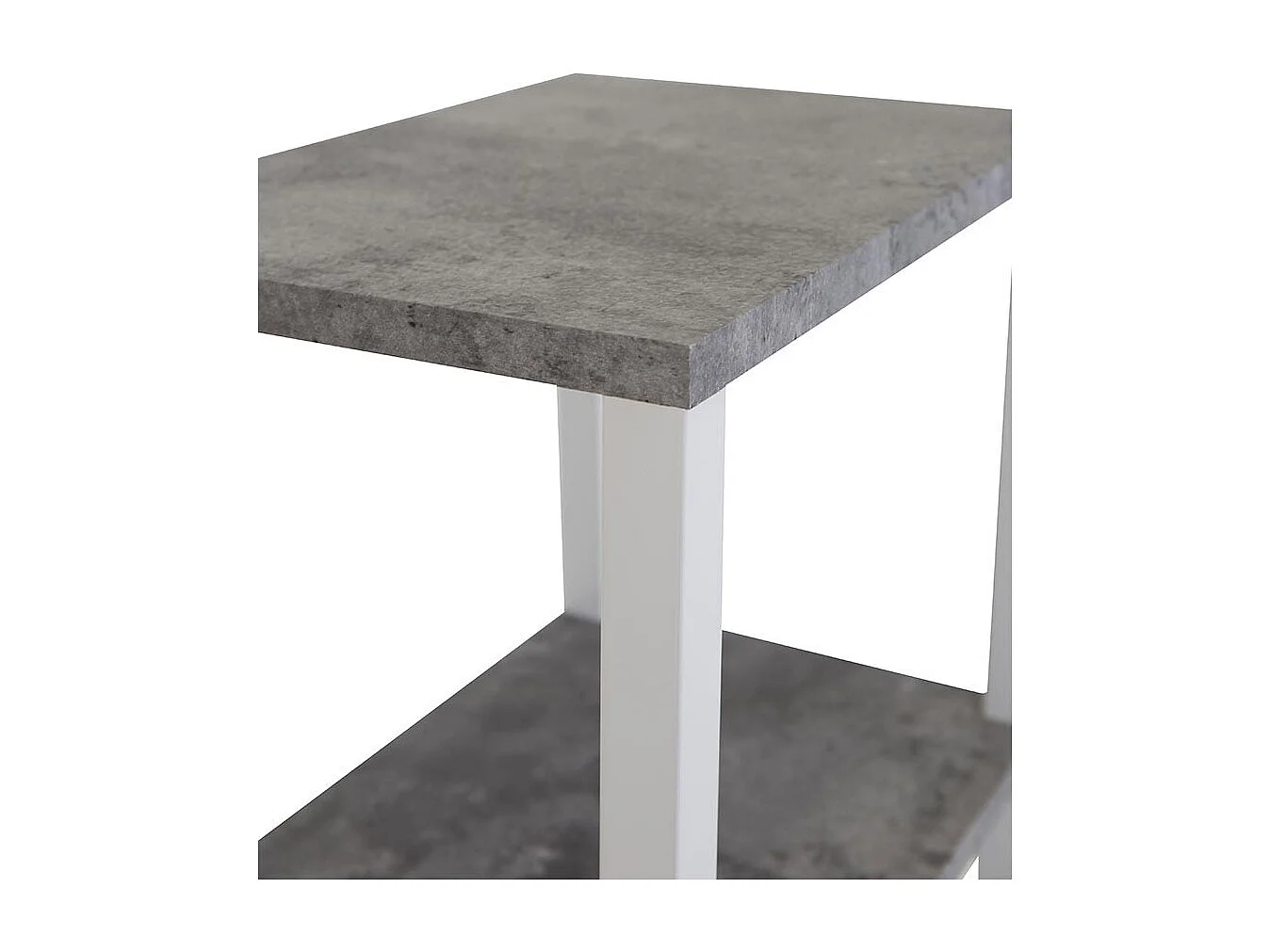 Table de Chevet Double "Rise" 68cm Gris & Blanc