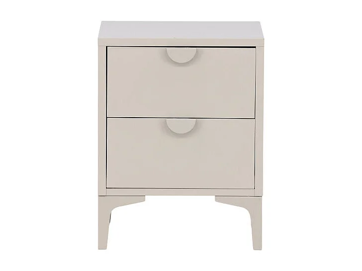 Table de Chevet 2 Tiroirs "Piring" 60cm Beige