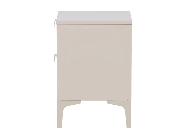 Table de Chevet 2 Tiroirs "Piring" 60cm Beige