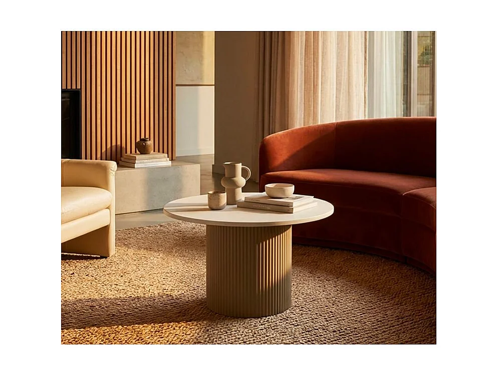 Frankfurt bijzettafel met een modern, strak design en marmerlook.