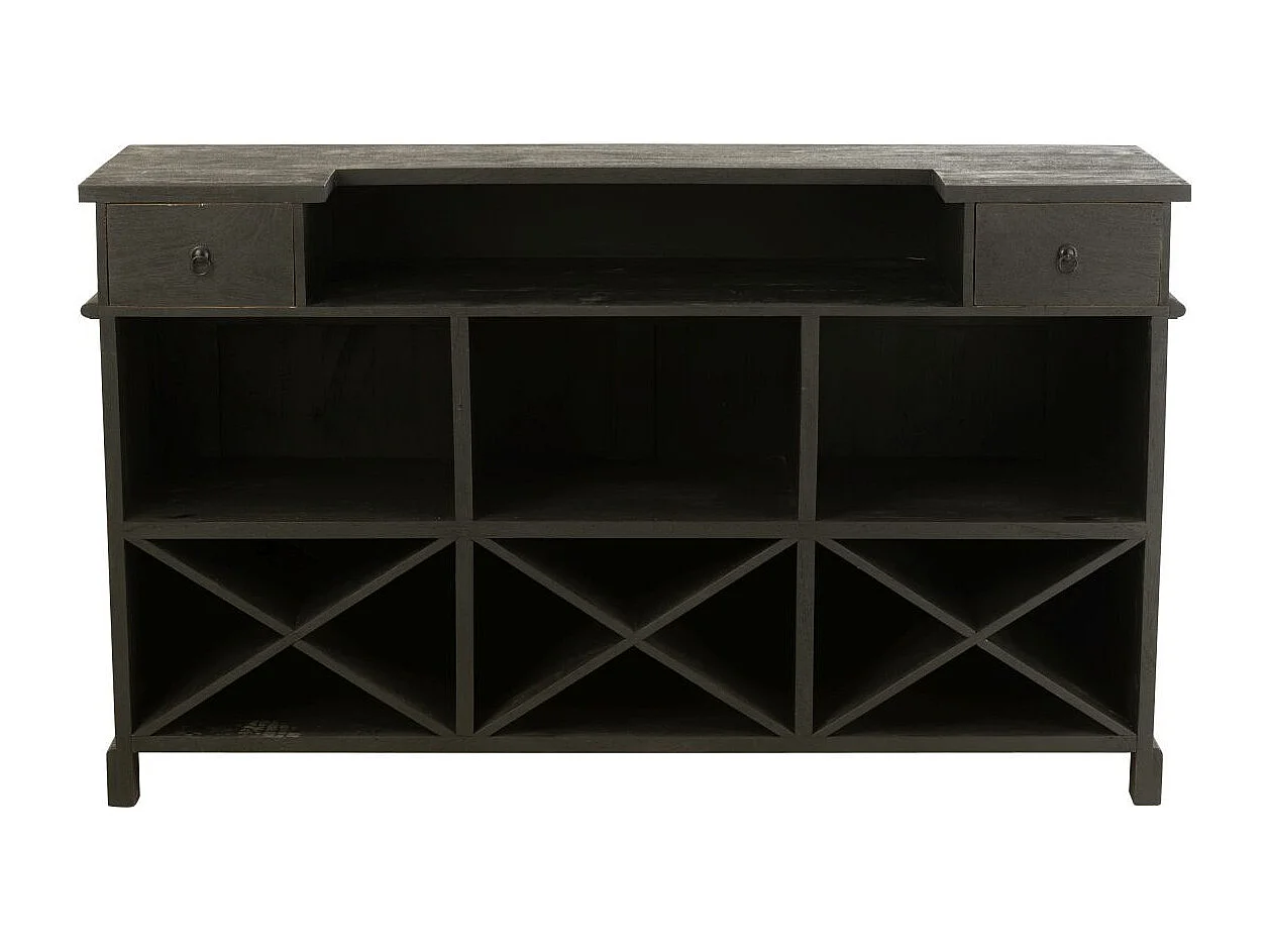 Bar 2 Tiroirs en Bois "Hollywood" 180cm Noir