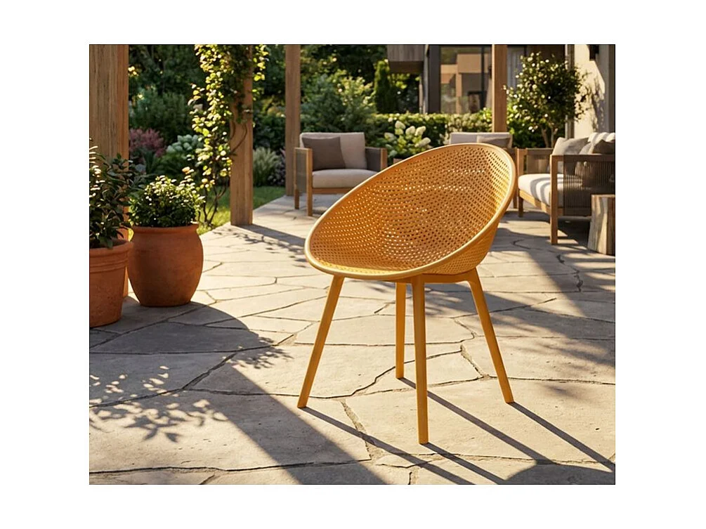 Ensemble de chaises ibiza moutarde 2 pièces 59x59x83 (hauteur d'assise cm 45)