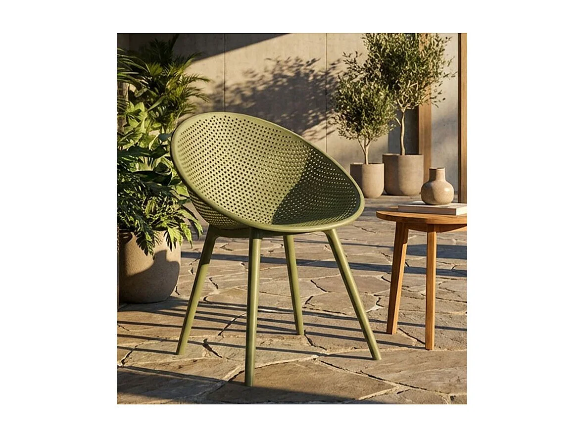 Ensemble de chaises vertes ibiza 2 pièces cm 59x59x83 (hauteur d'assise cm 45)
