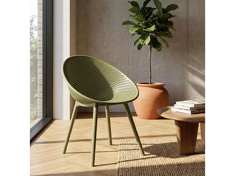 Ensemble de chaises vertes ibiza 2 pièces cm 59x59x83 (hauteur d'assise cm 45)