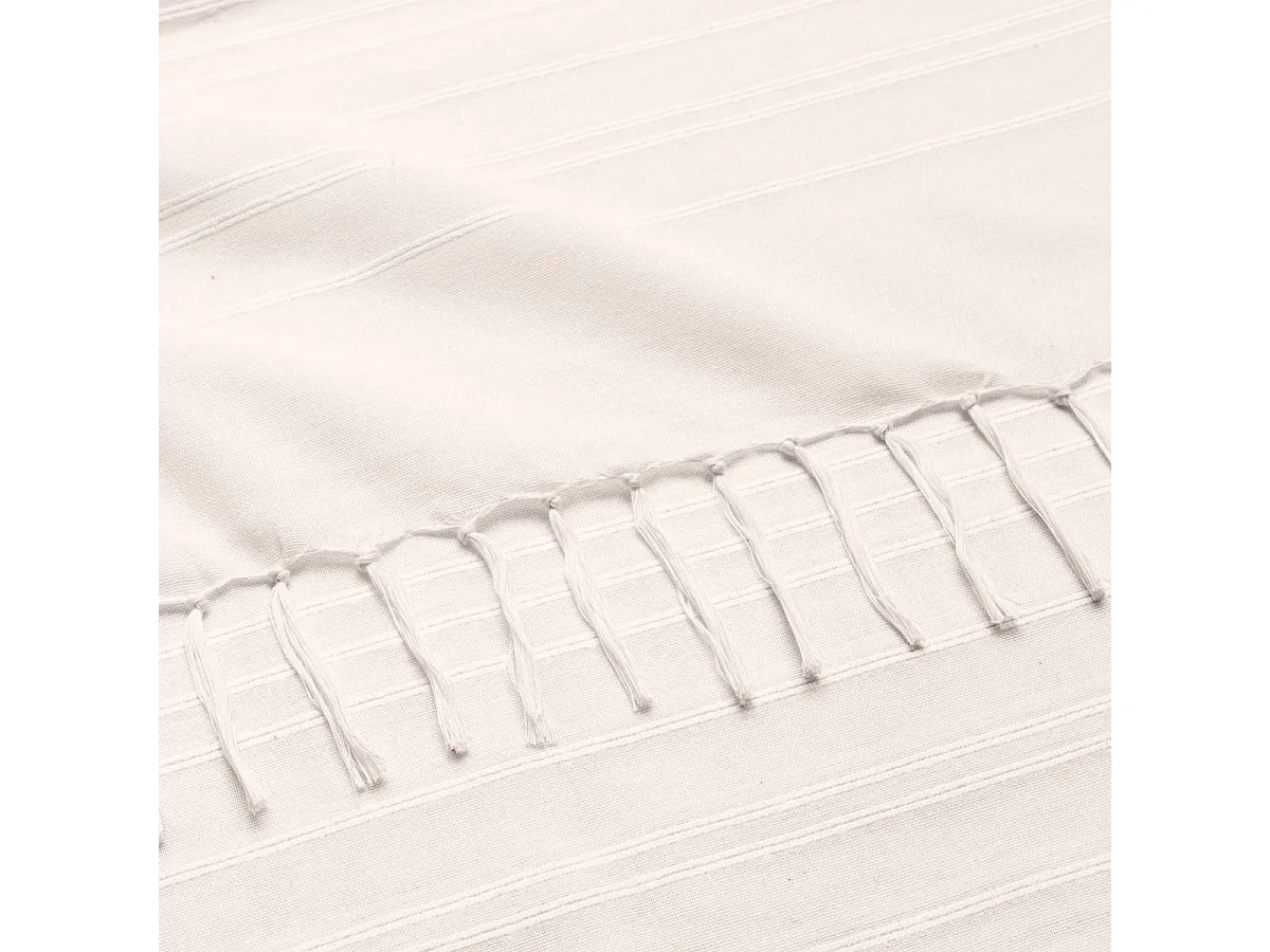 Plaid à Franges "Lilia" 220x240cm Naturel