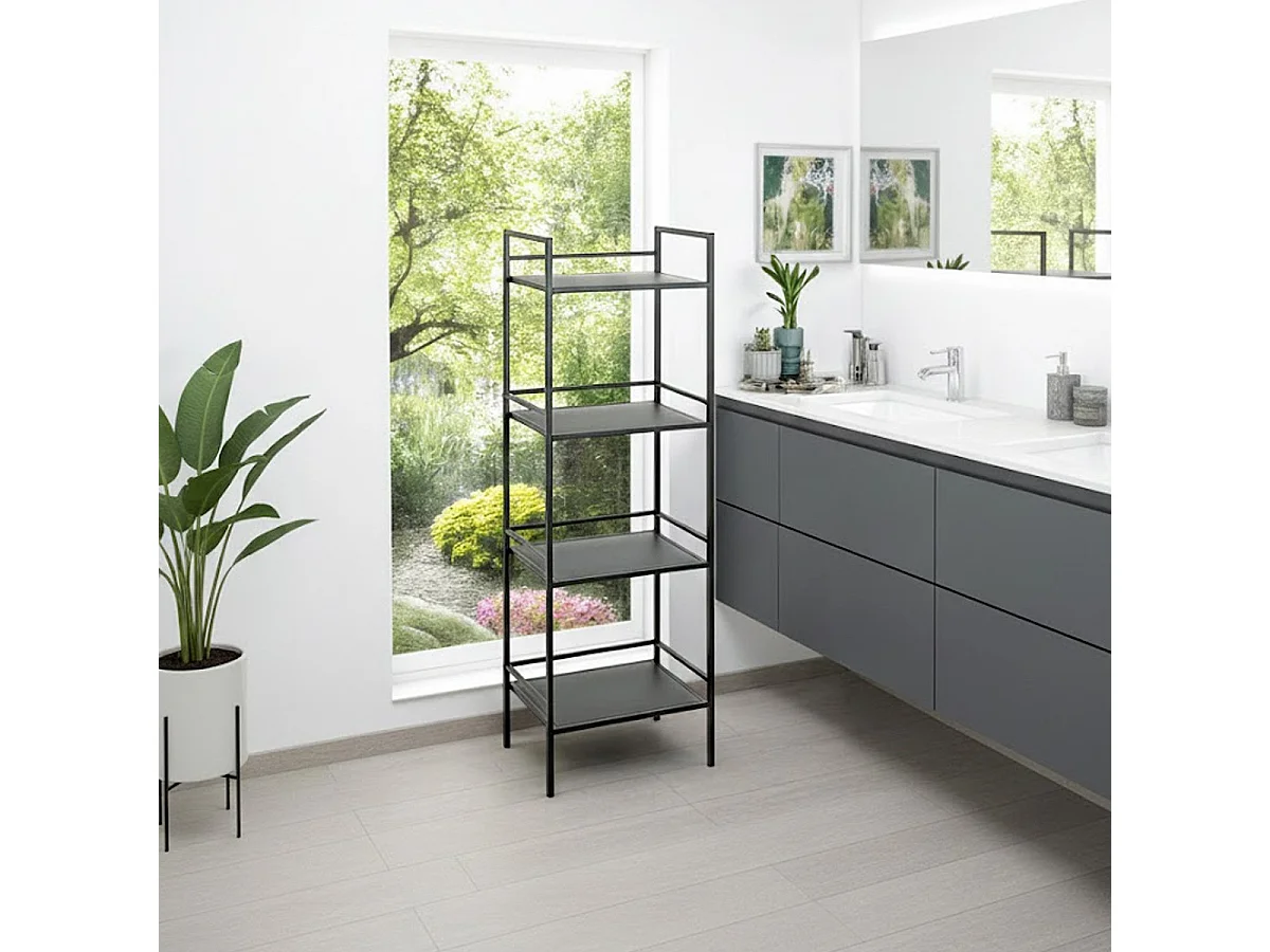 Étagère Design 4 Niveaux "Annie" 128cm Noir