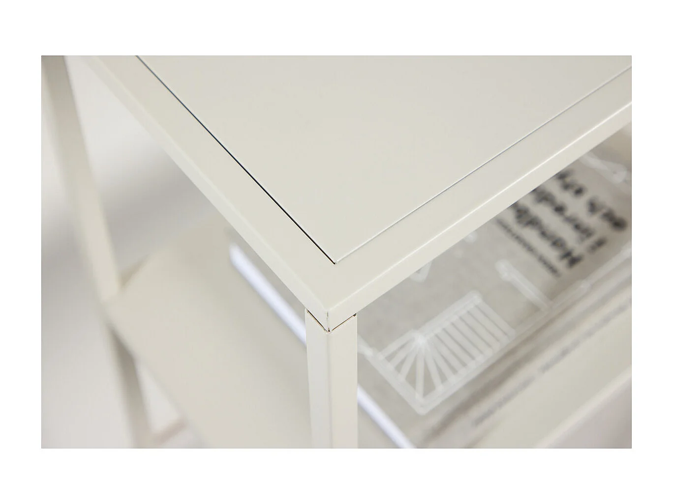 Étagère 3 Niveaux en Métal "Staal" 80cm Beige