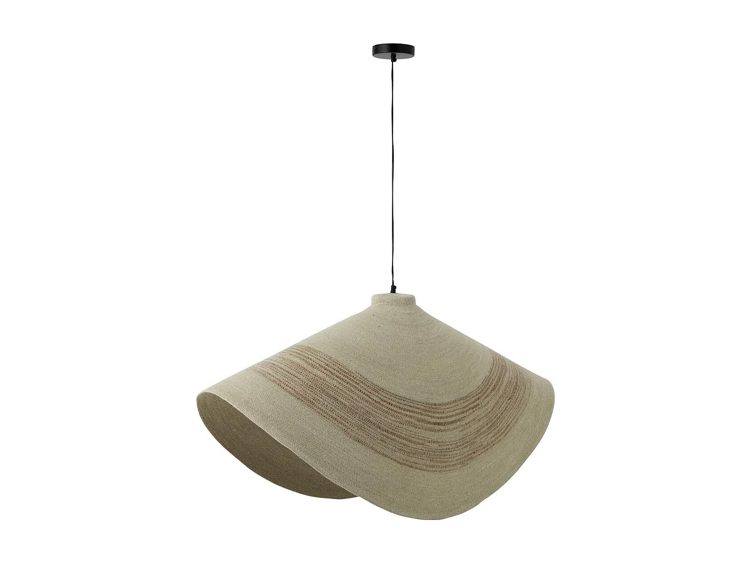 Suspension en Jonc de Mer "Galene" 100cm Naturel & Orange