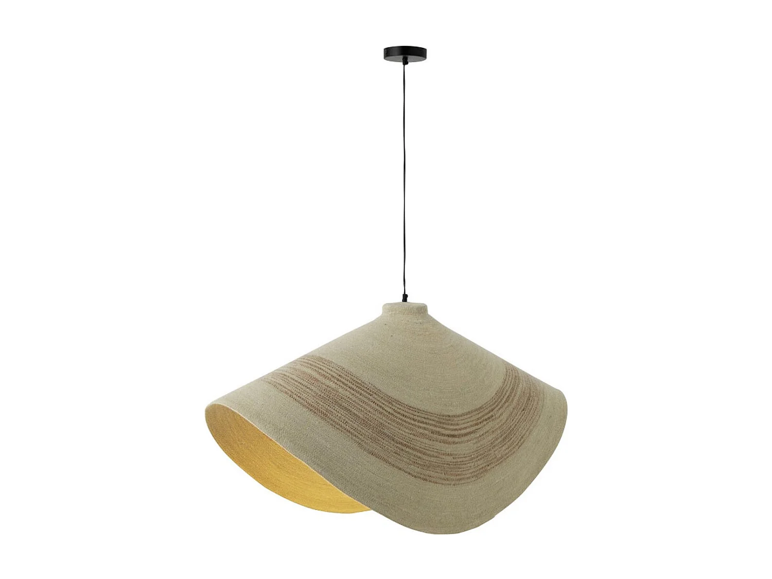 Suspension en Jonc de Mer "Galene" 100cm Naturel & Orange