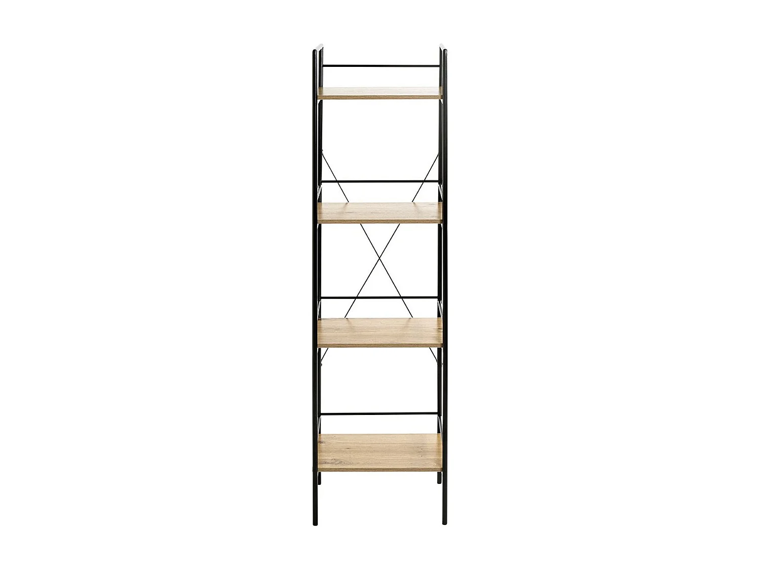 Étagère Design 4 Niveaux "Edgar" 130cm Naturel & Noir