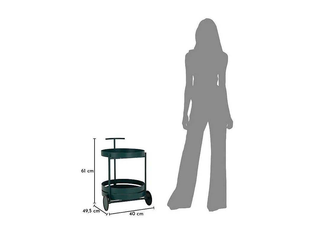 Chariot de bar saturn dove teal cm 40x49,5x61