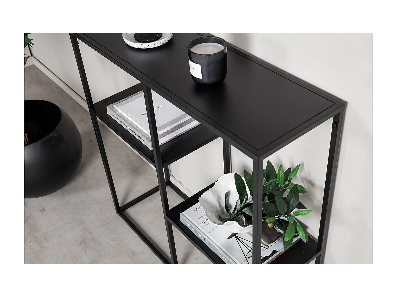 Étagère 3 Niveaux en Métal "Staal" 81cm Noir