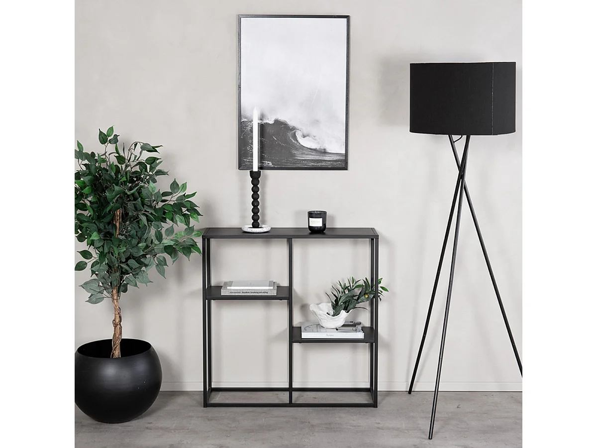 Étagère 3 Niveaux en Métal "Staal" 81cm Noir