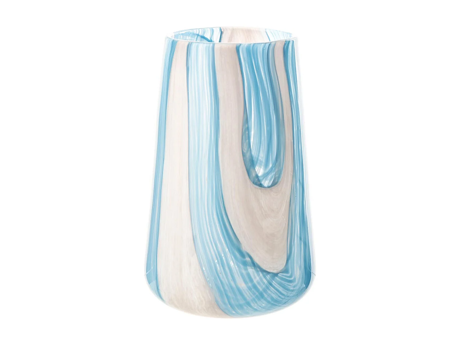 Photophore Design en Verre "Quinton" 30cm Bleu