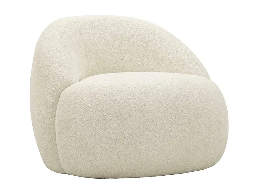 Fauteuil Ginevra blanc bouclé design scandinave