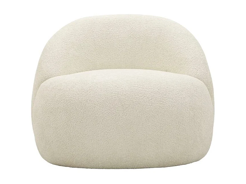 Fauteuil Ginevra blanc bouclé design scandinave