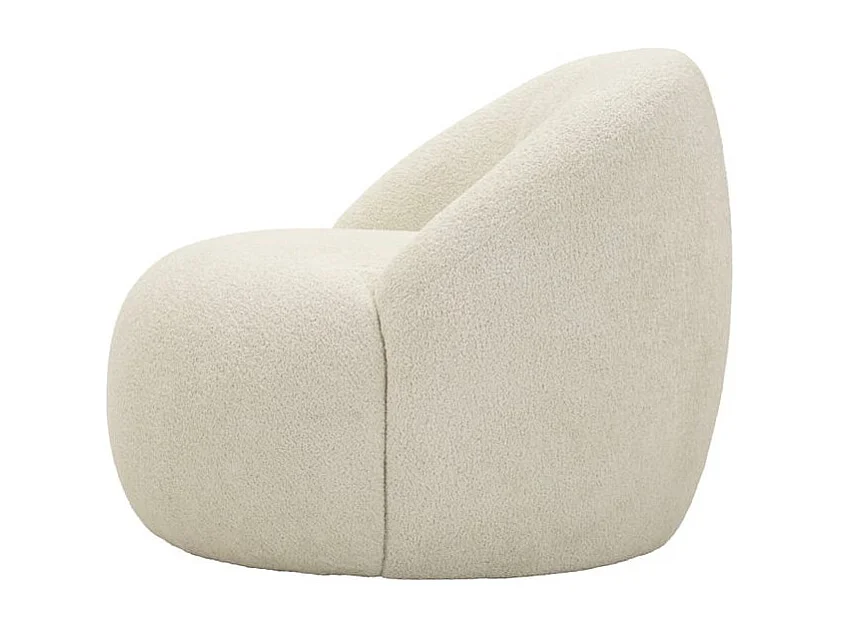 Fauteuil Ginevra blanc bouclé design scandinave