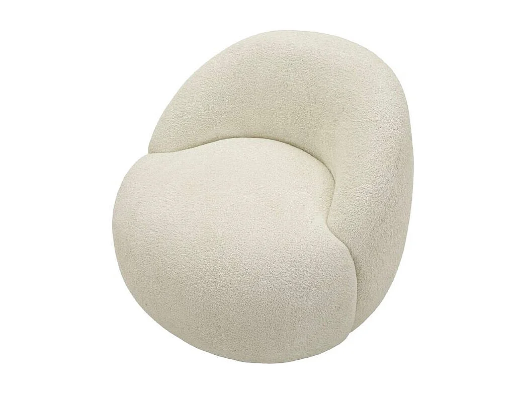 Fauteuil Ginevra blanc bouclé design scandinave