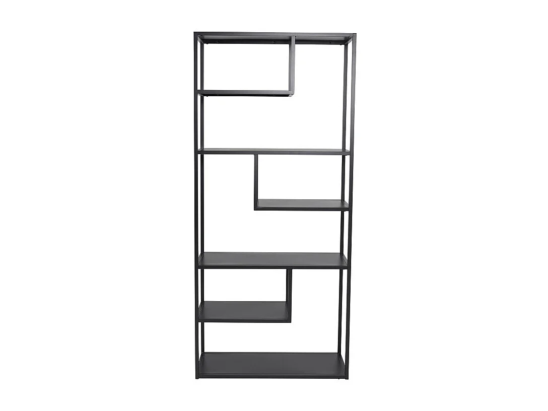 Étagère Bibliothèque 6 Niveaux "Staal" 190cm Noir