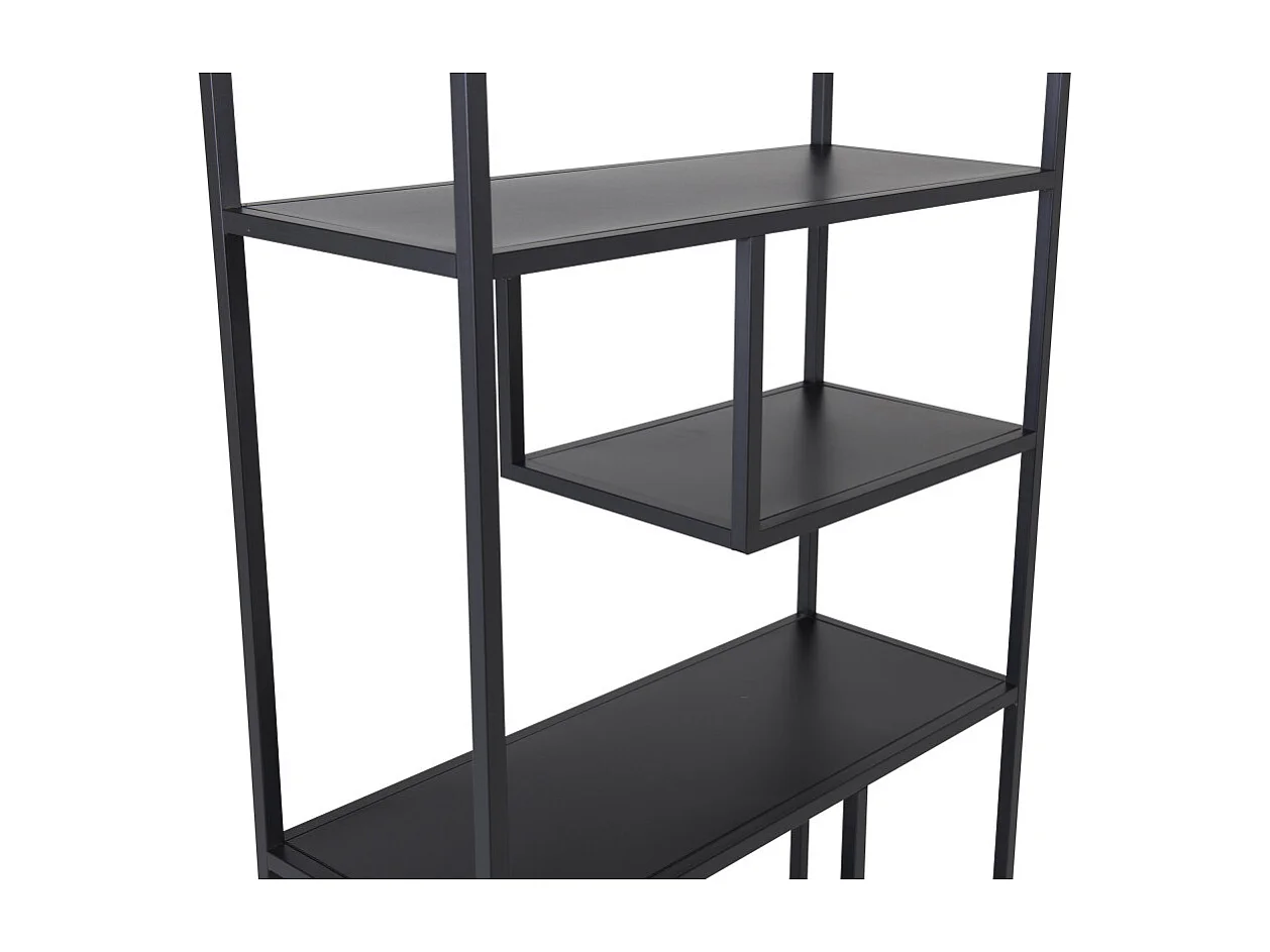 Étagère Bibliothèque 6 Niveaux "Staal" 190cm Noir