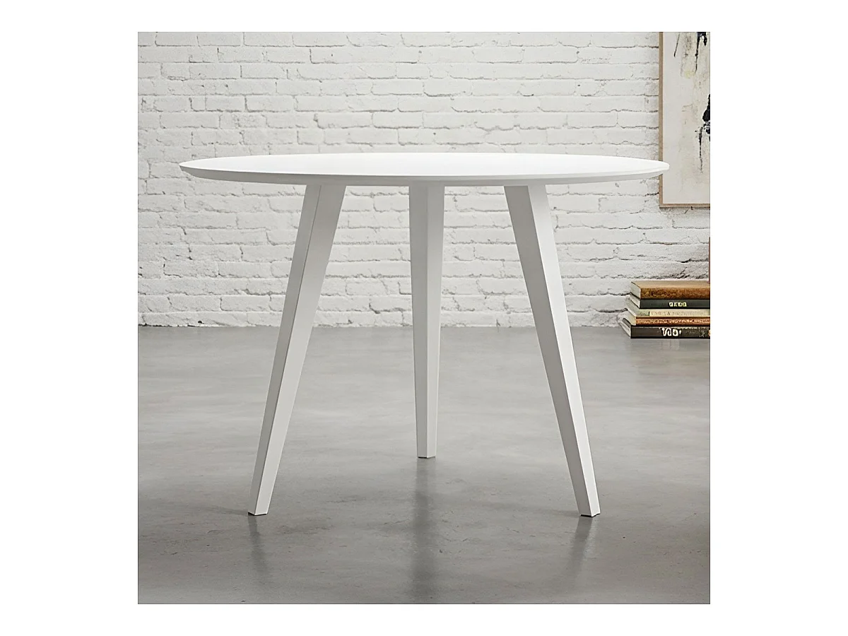 Table d'Appoint Ronde "Bimix" 45cm Blanc