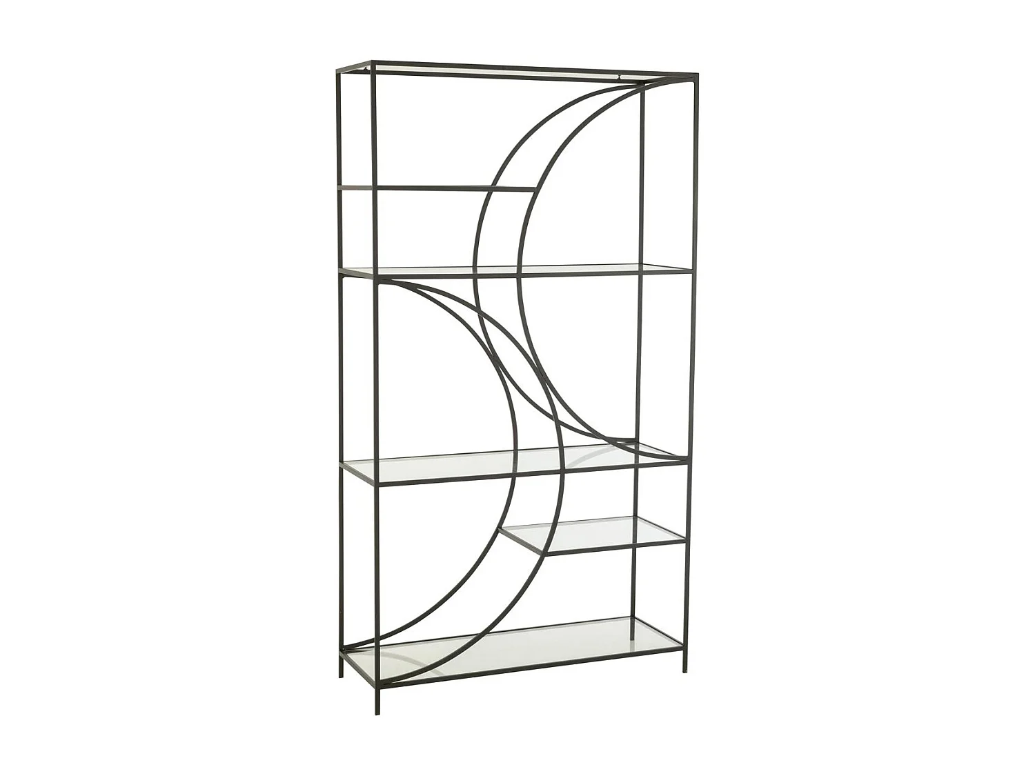 Étagère 6 Niveaux en Verre "Nar" 200cm Noir