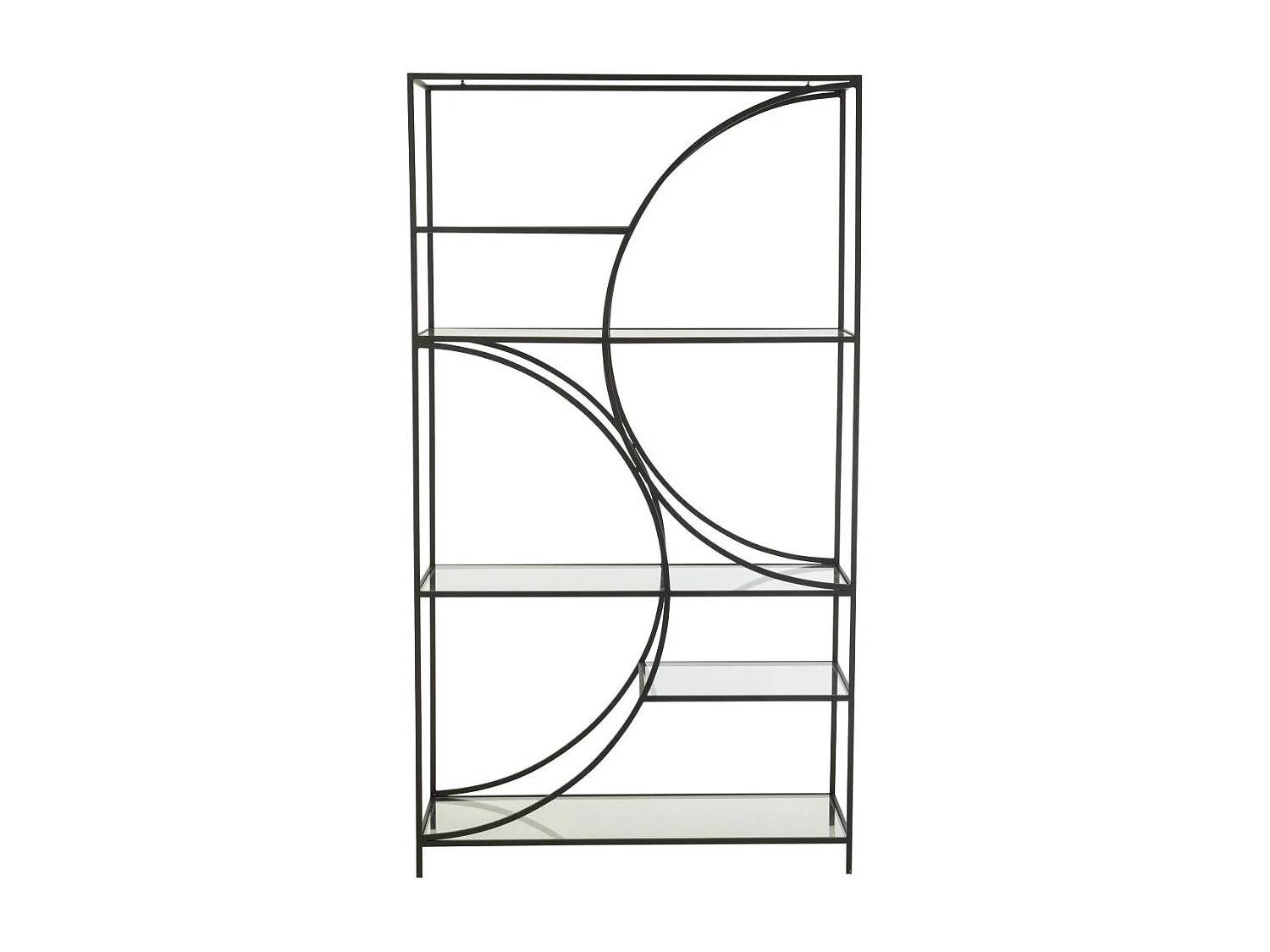 Étagère 6 Niveaux en Verre "Nar" 200cm Noir