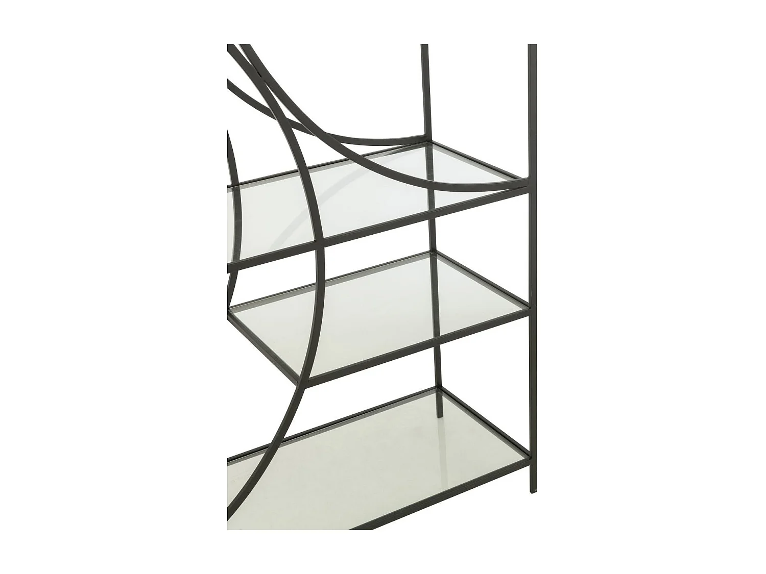 Étagère 6 Niveaux en Verre "Nar" 200cm Noir
