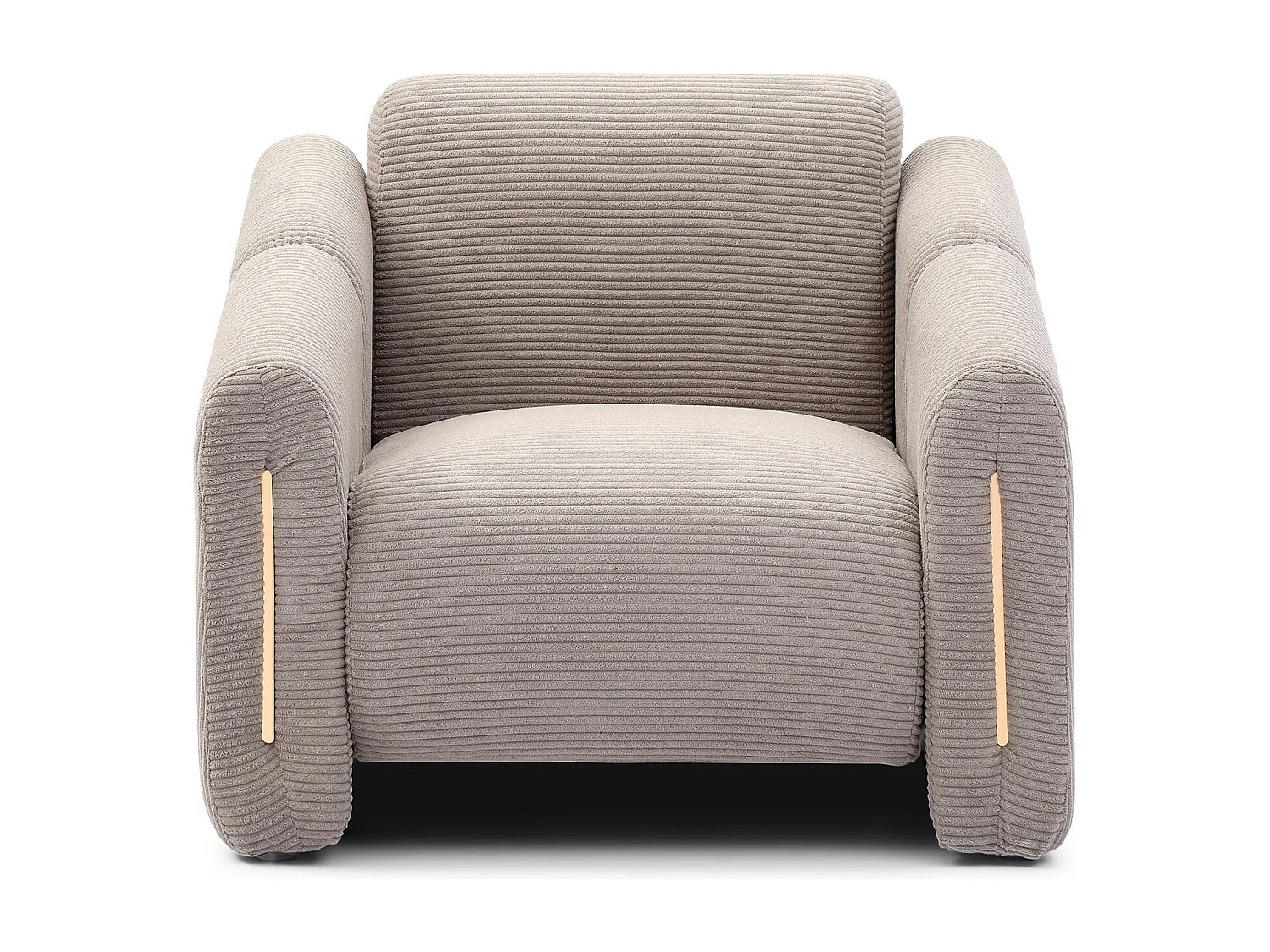 Fauteuil design Maximilien Métal doré et Velours côtelé Taupe