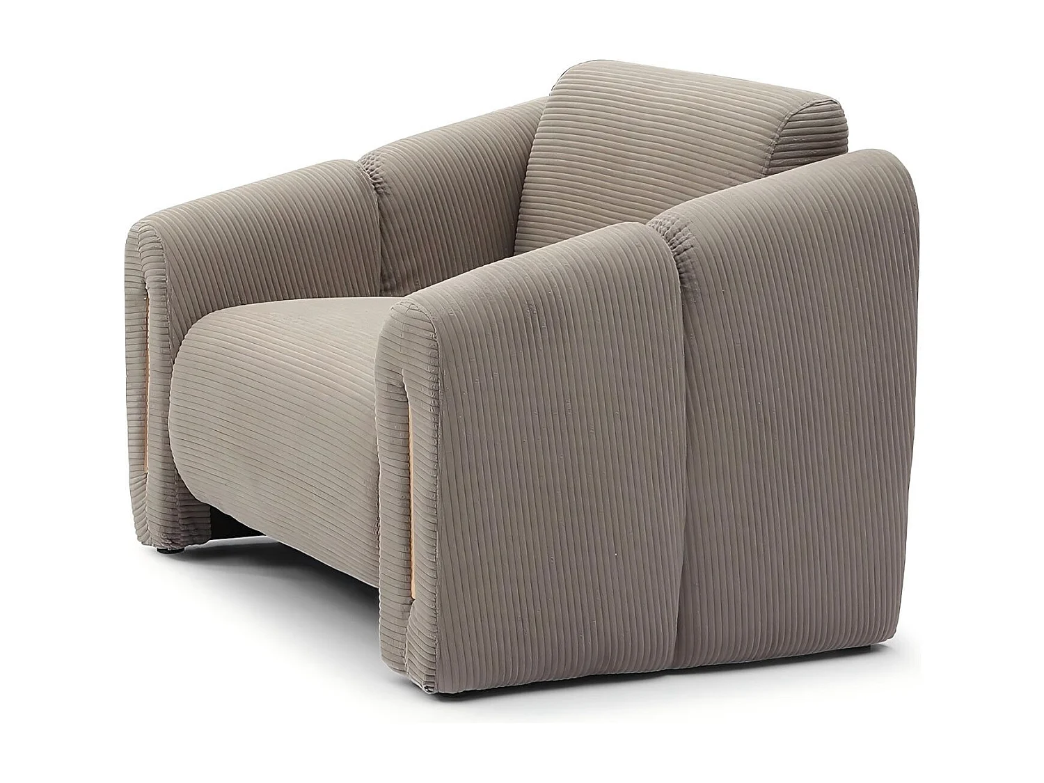 Fauteuil design Maximilien Métal doré et Velours côtelé Taupe