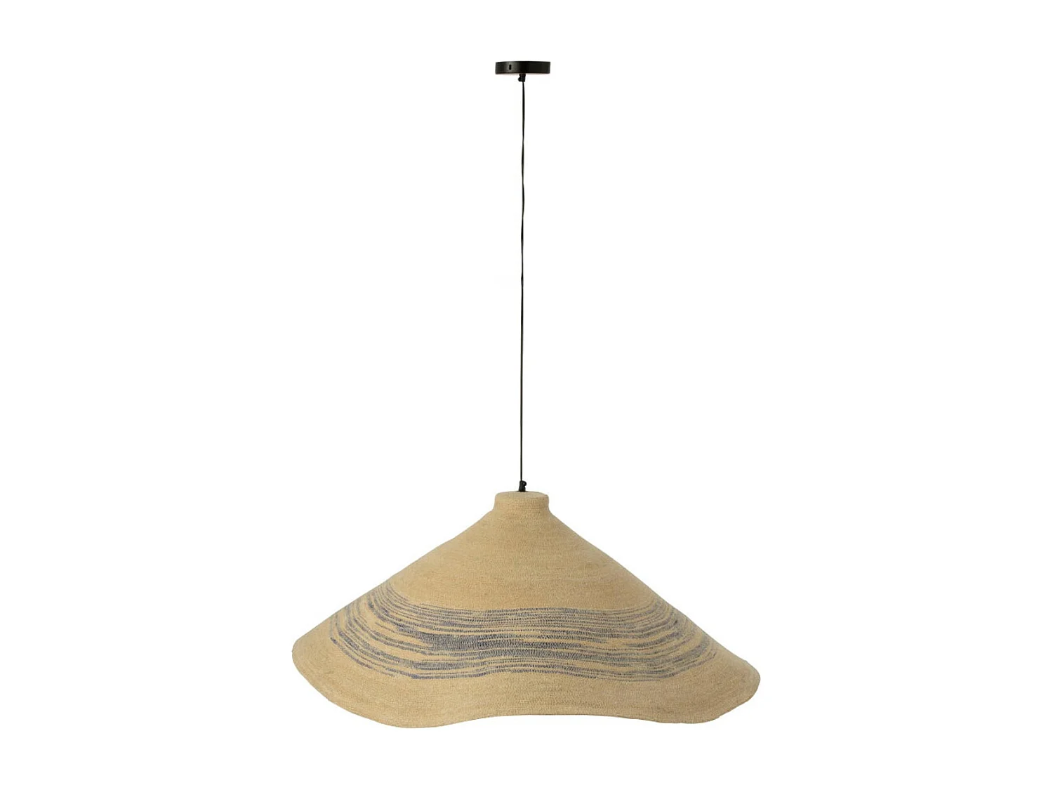 Suspension en Jonc de Mer "Galene" 100cm Naturel & Bleu