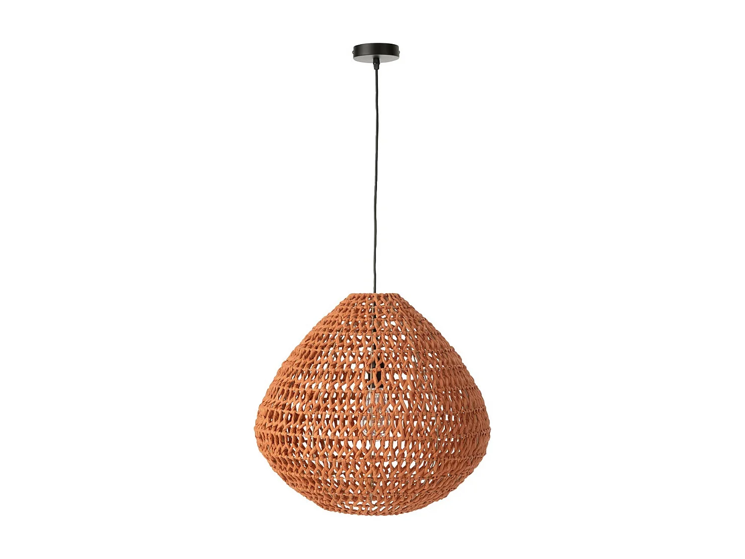 Lampe Suspension Torsade "Sharron" 50cm Orange