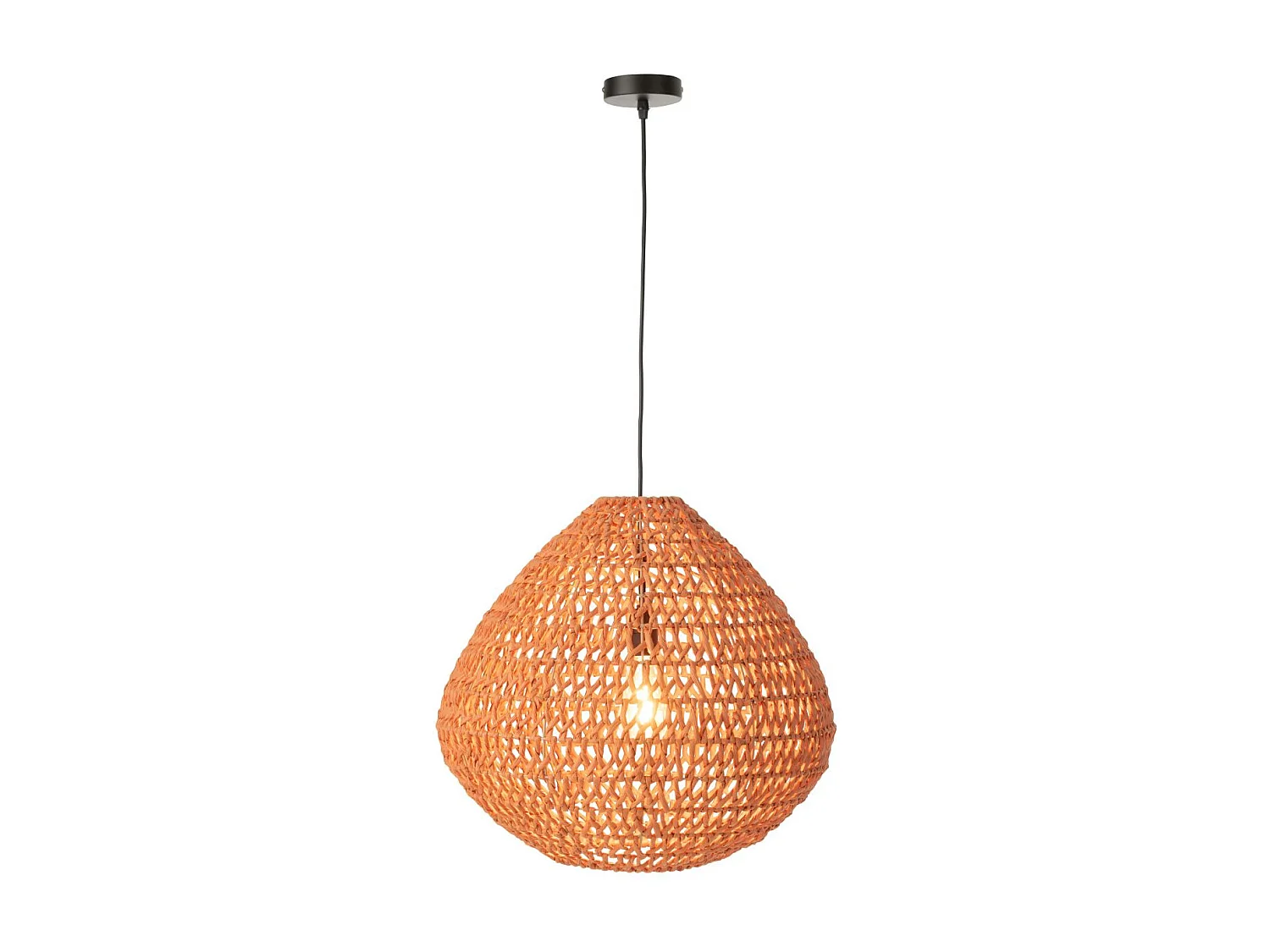 Lampe Suspension Torsade "Sharron" 50cm Orange