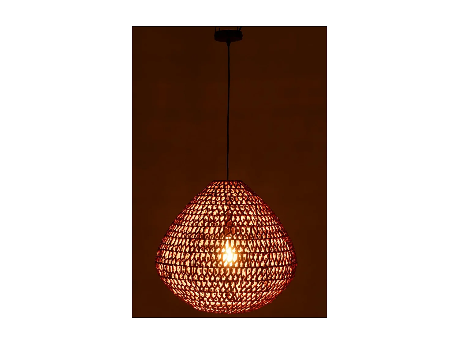 Lampe Suspension Torsade "Sharron" 50cm Orange