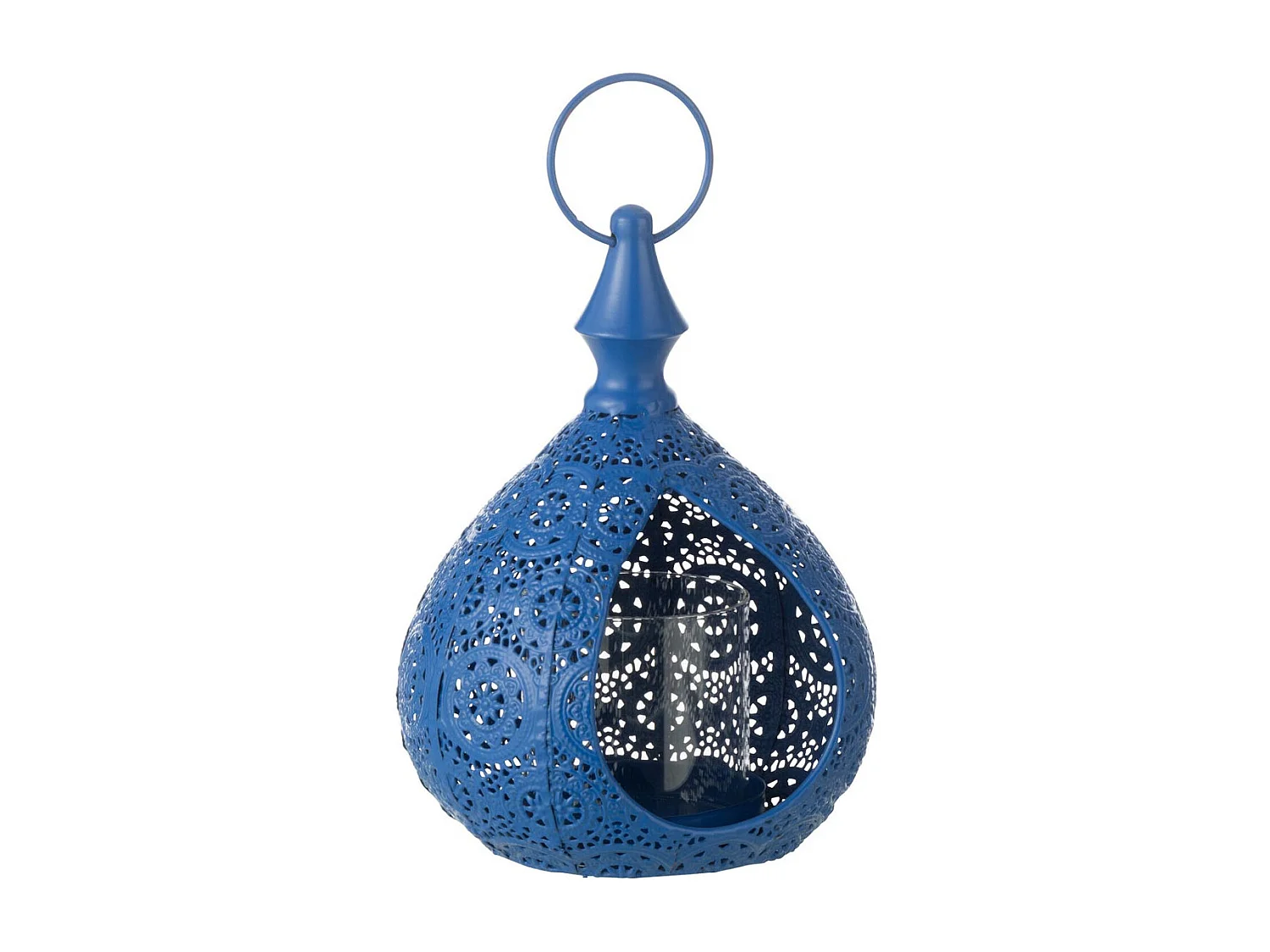Photophore en Métal "Drop" 21cm Bleu