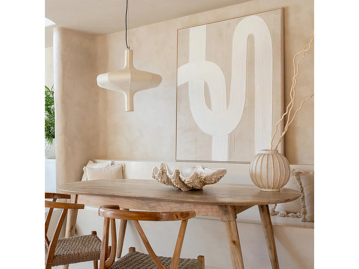 Suspension en Papier "Naturel" 60cm Beige