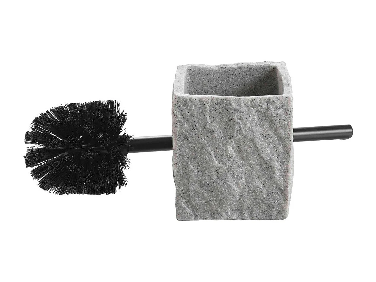 Brosse WC Effet Minéral "Stony" 36cm Gris