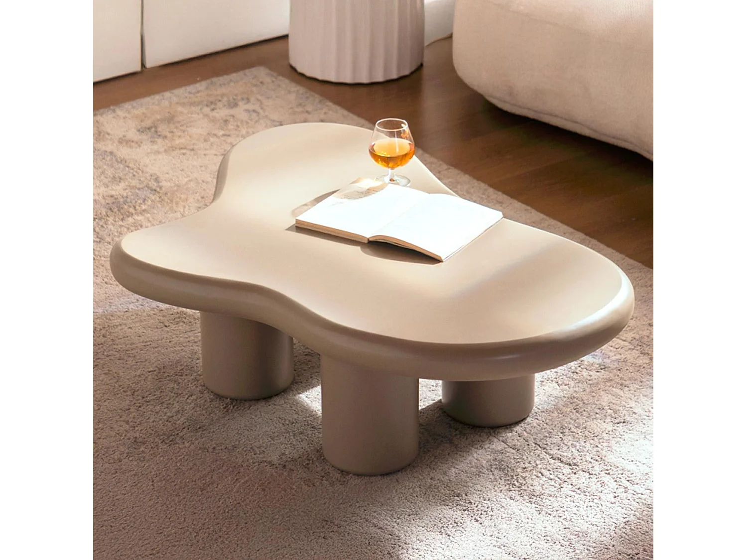 Table basse forme nuage Valdo 69x100cm Taupe