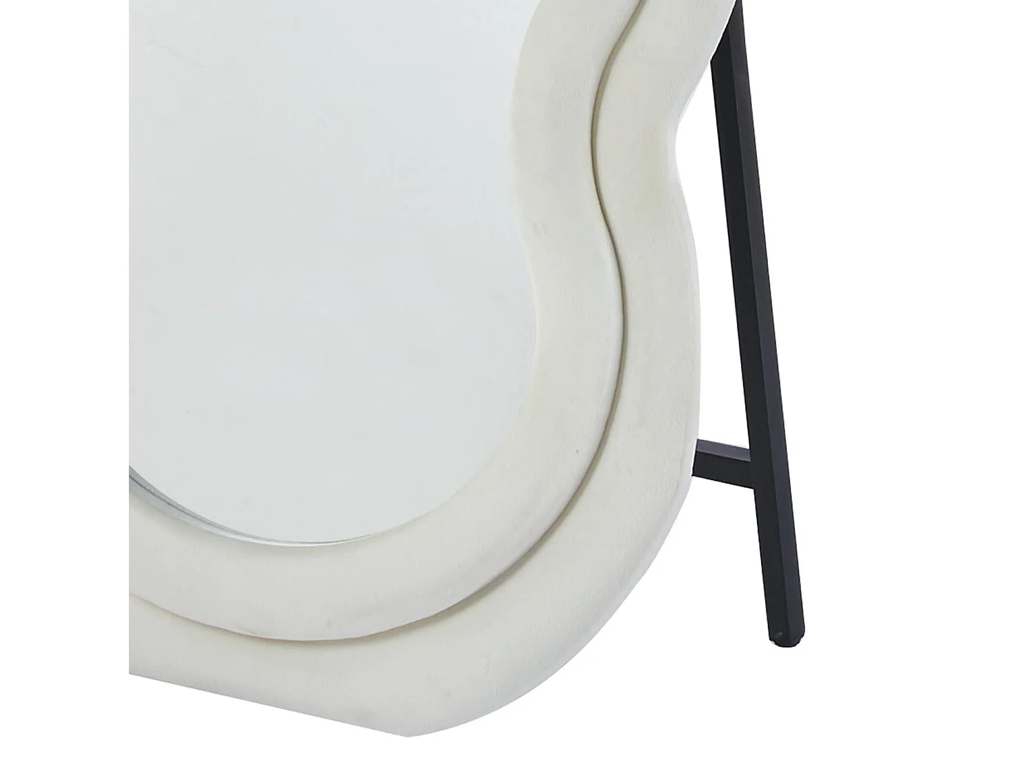 Miroir en pied décoratif design ondulé Andromak 70x170cm Velours Crème