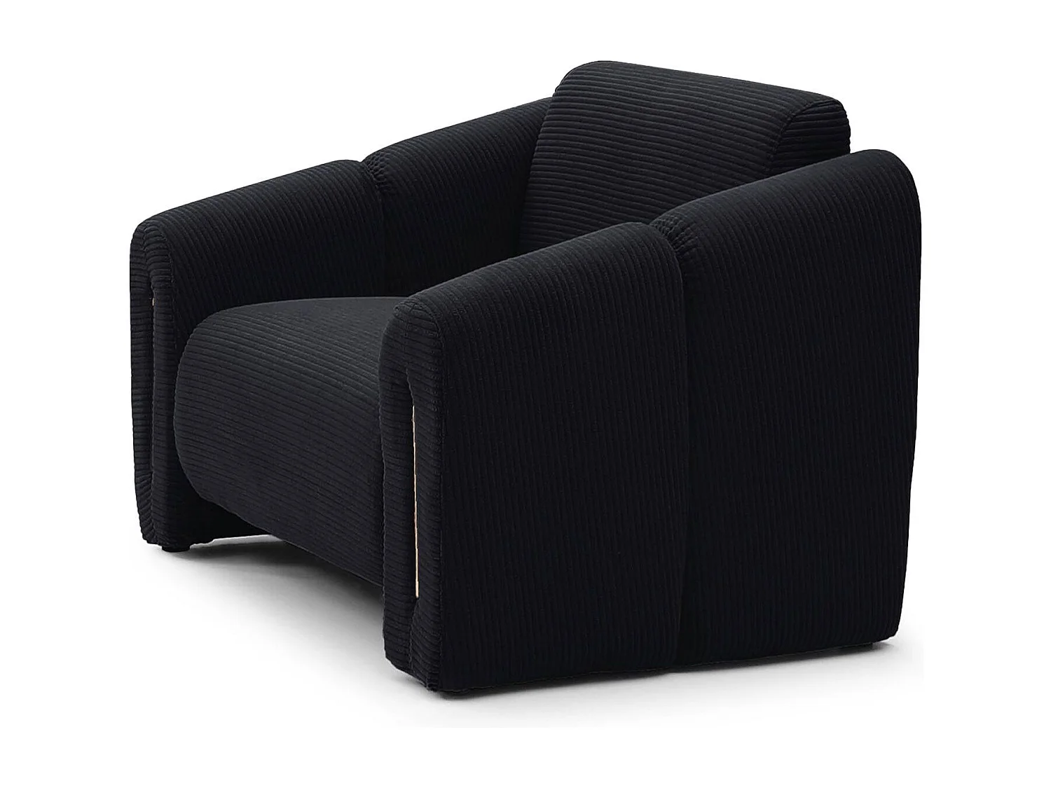 Fauteuil design Maximilien Métal doré et Velours côtelé Noir