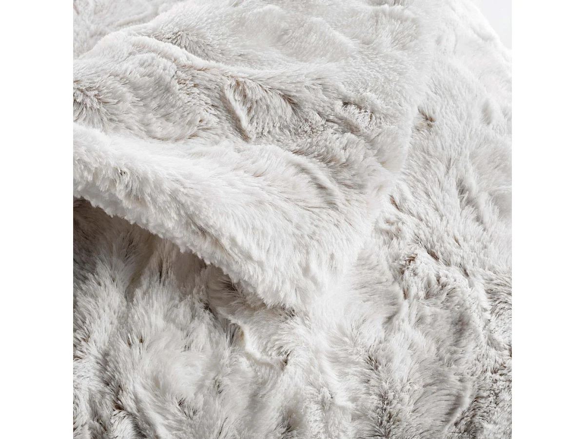 Plaid XL Imitation Fourrure Sherpa "Alaska" 220x240cm Naturel