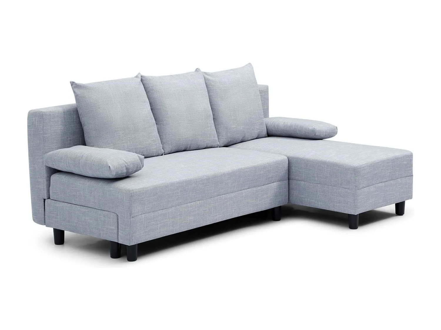 Canapé d'angle convertible Expression Tissu Gris clair
