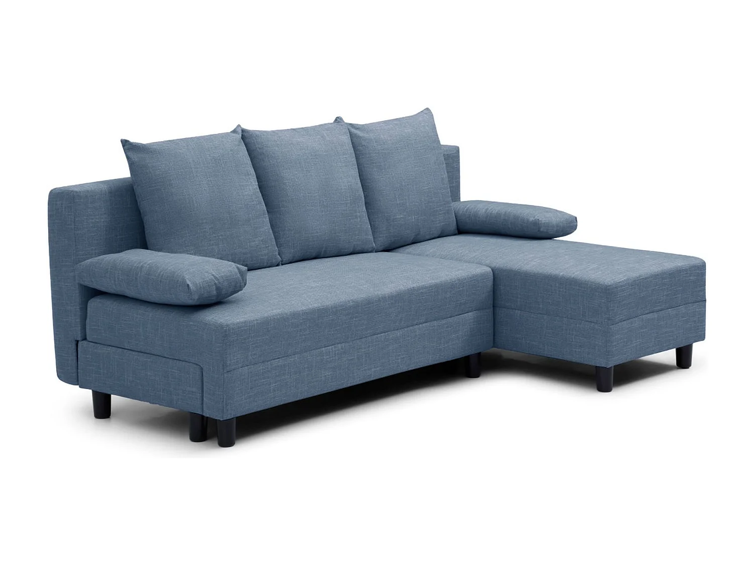Canapé d'angle convertible Expression Tissu Bleu