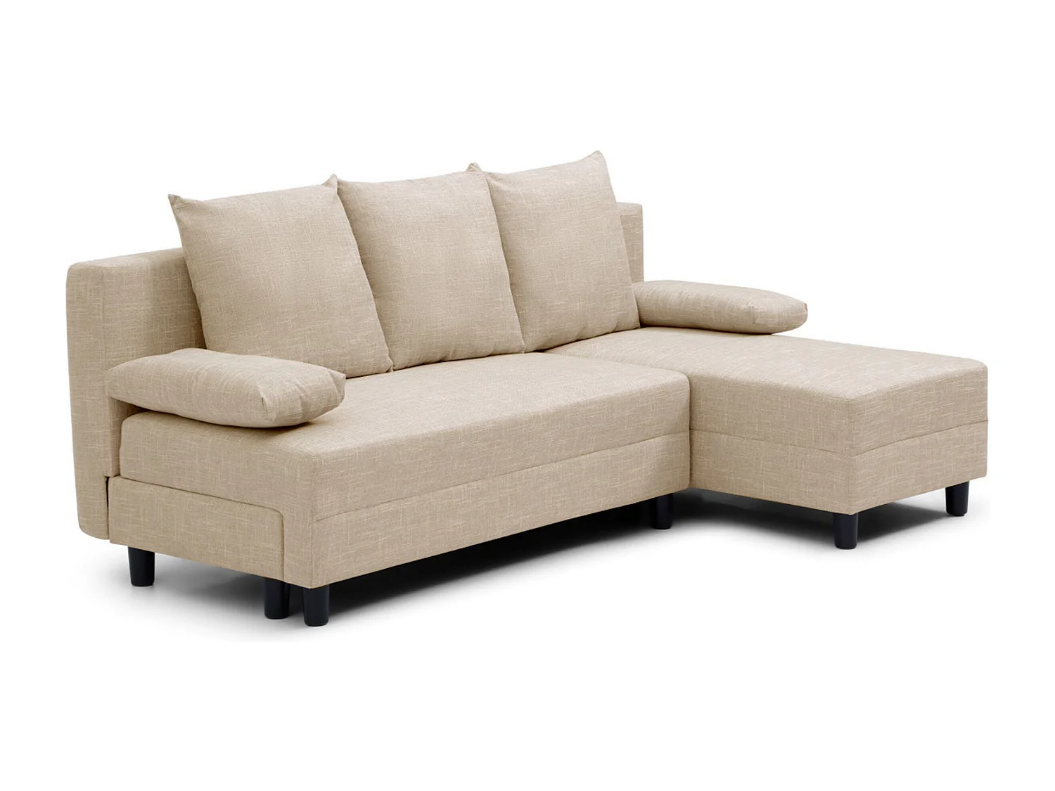 Canapé d'angle convertible Expression Tissu Beige
