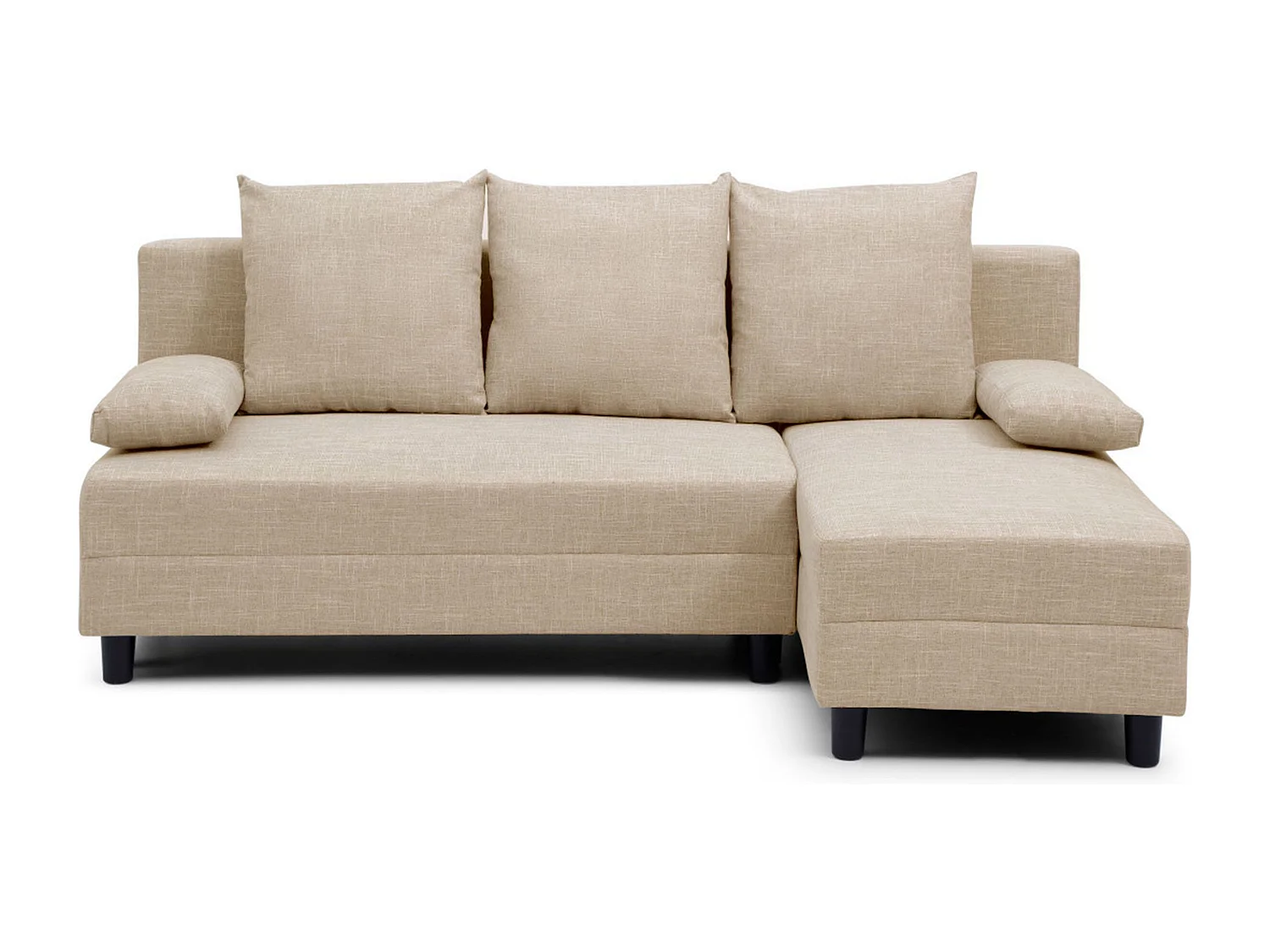 Canapé d'angle convertible Expression Tissu Beige