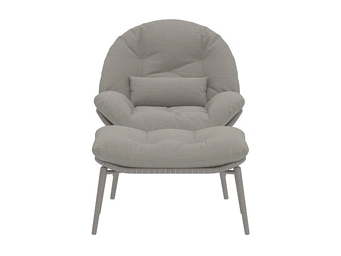 Fauteuil de Jardin & Repose-Pieds "Cala" 92cm Beige