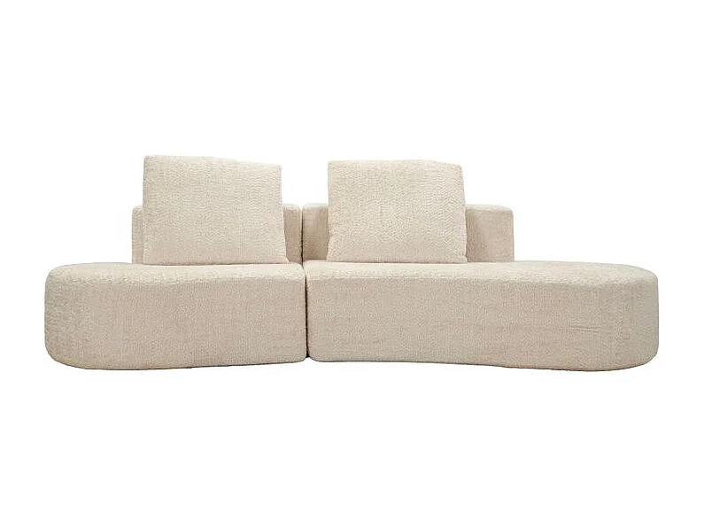 Sofá moderno de diseño escultural en color blanco.