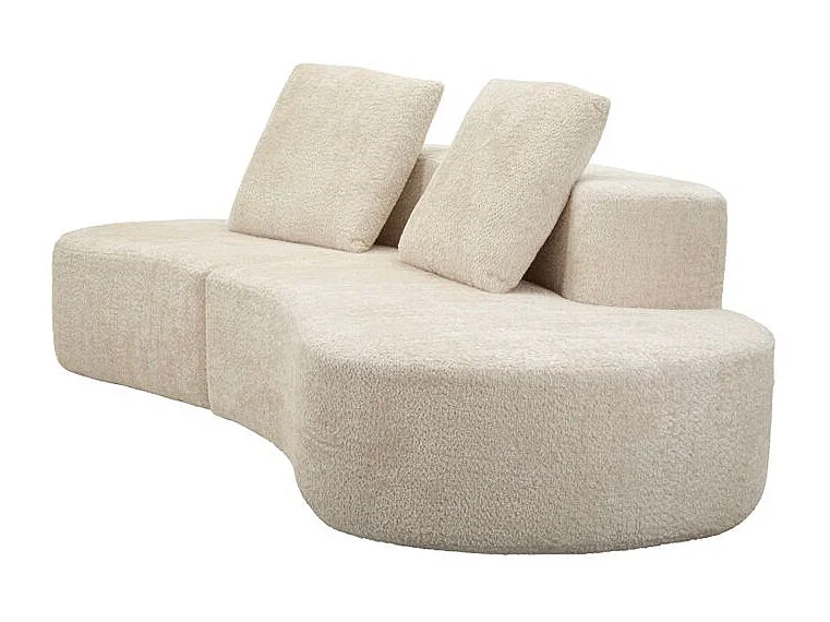 Sofá moderno de diseño escultural en color blanco.